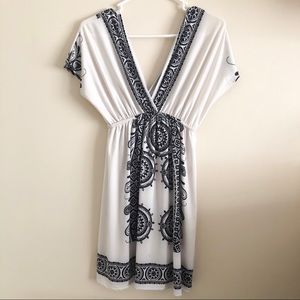 White Low cut mini dress